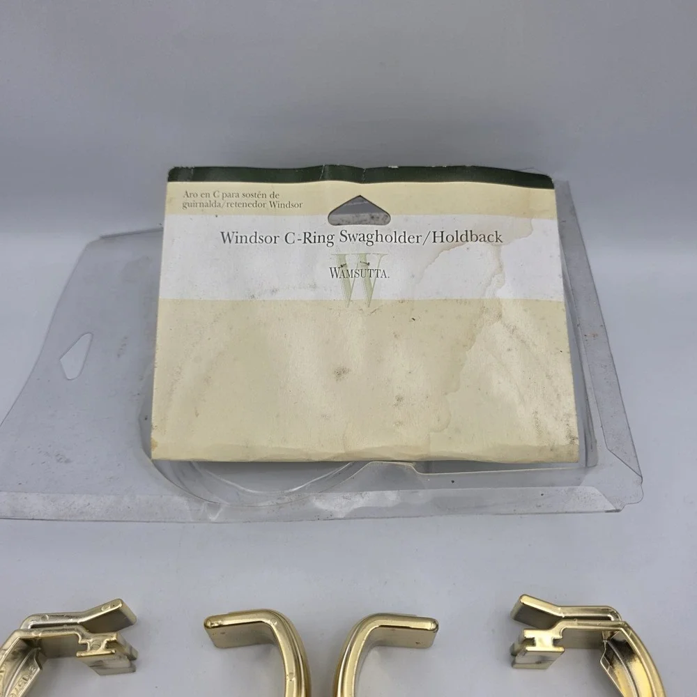 Wamsutta Windsor Gold Colored C-Ring Curtain Swagholder / Holdback NEW
